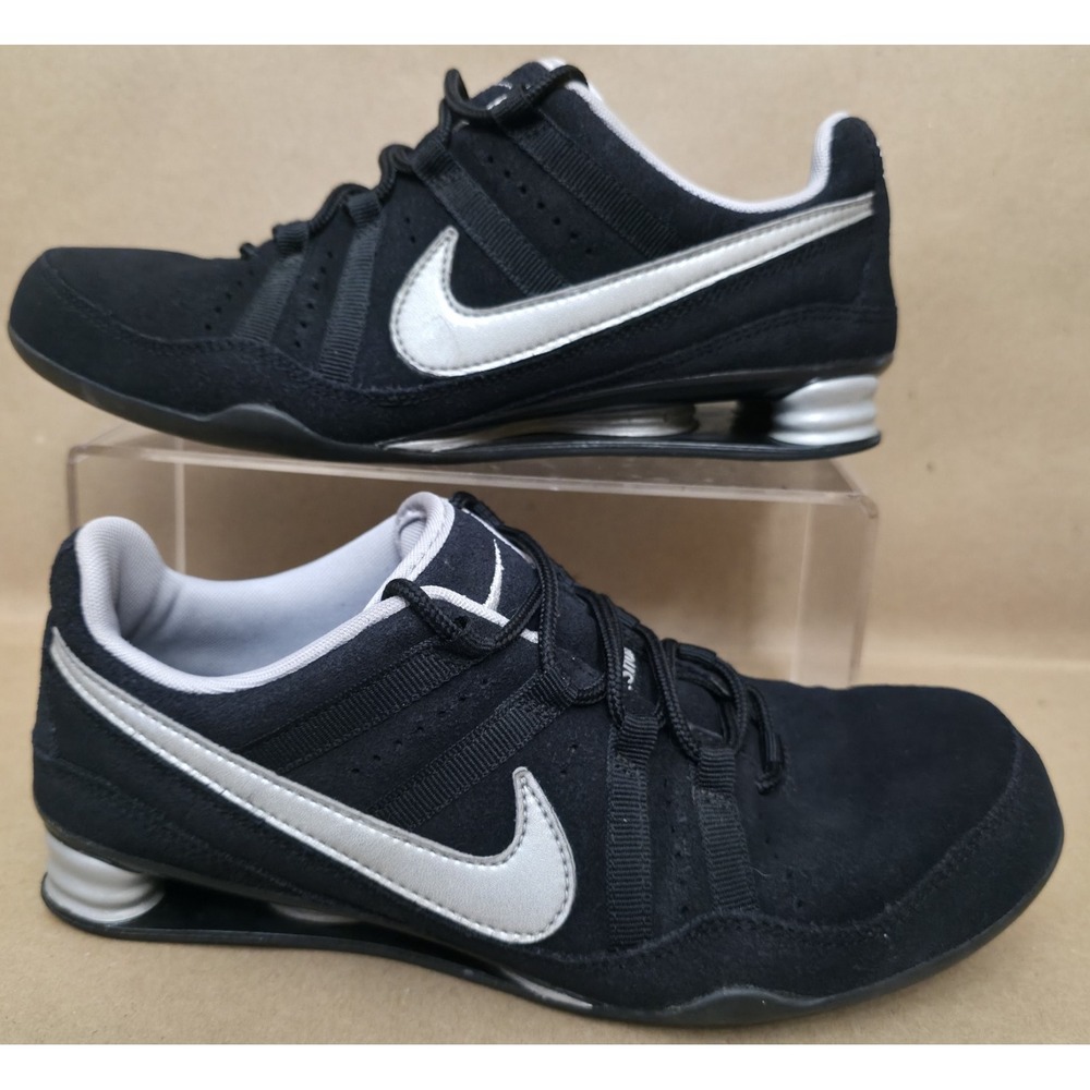 VTG Nike Shox (Sz 7) Black Suede Retro Sneaker Running Walking 314854 002 Womens